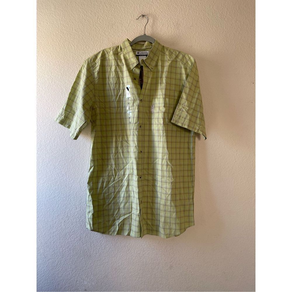 NWT Columbia mens green short sleeve casual‎ button down shirt size large tall